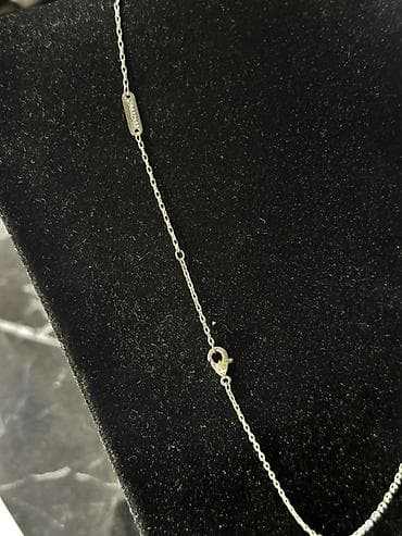 Бижутерия: Gümüş zəncirli minimal boyunbağı – dörd yarpaq/quatrefoil formalı asqı — 3
