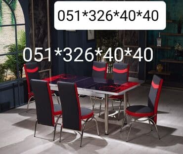 Qonaq otağı üçün, Yeni, Açılmayan, Dördbucaq masa, 2 stul