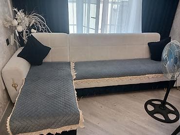 kinc divan: Künc divan - L şəklində, geniş oturacaq sahəsi - Açıq krem rəngli — 1