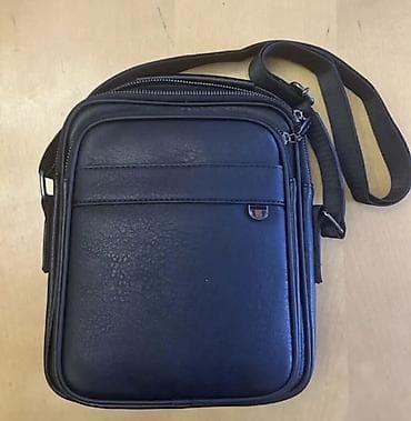 yeke canta: Kişi üçün çiyin çantası – klassik qara rəngdə, kompakt və funksional — 3