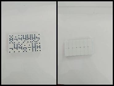 Domino dəsti - Klassik nöqtəli domino fişləri - Material: parlaq ağ