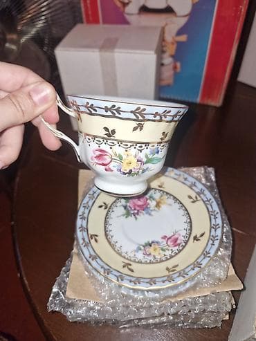 Çay dəsti, rəng - Mavi, Farfor