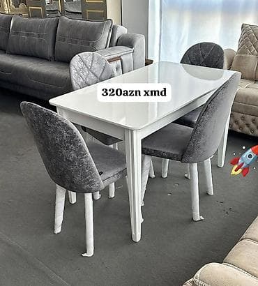 Qonaq otağı üçün, Açılmayan, Dördbucaq masa, 4 stul