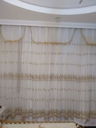 jalus pərdə: İşlənmiş, Pərdə, rəng - Bej, Pulsuz çatdırılma — 4