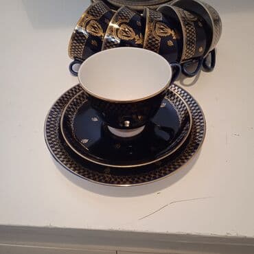 coin casa: Çay dəsti, rəng - Göy, Kobalt, 6 nəfərlik, SSRİ — 3