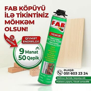 FAB Premium poliuretan montaj köpüyü – peşəkar tapançalı istifadə — 1