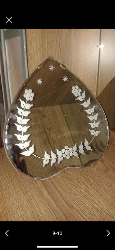 ayna: Güzgü Divar üçün, Oval, Dekorativ, Naxışlı — 1