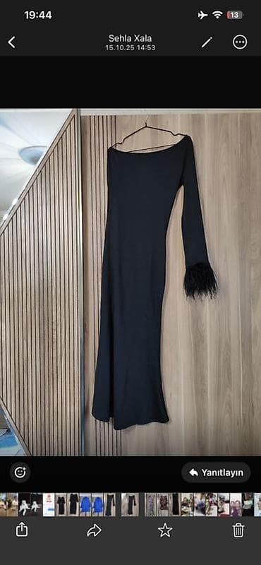 Qadın geyim dəsti – zərif ziyafət və gündəlik modellər - Uzun qara — 2