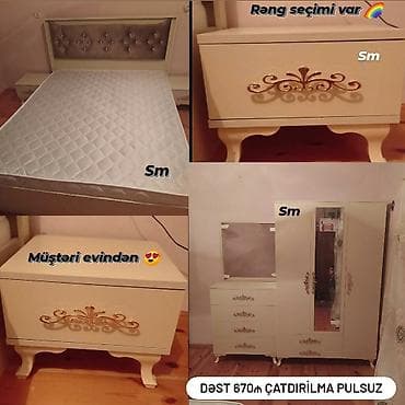 2 təknəfərlik çarpayı, Dolab, Komod, Termo, Azərbaycan, Yeni