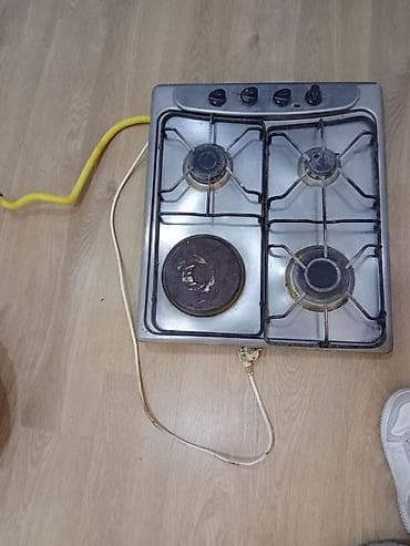 iphone x satisi: Qaz-elektrik kombinə edilmiş soba paneli - 4 gözlü panel: 3 qaz ocağı — 1