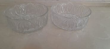 şuşə butulka: Şüşə qablar dəsti – 2 ədəd - Material: qalın, şəffaf şüşə - Naxış — 3