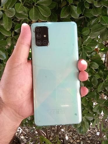 6 ayfon: Samsung Galaxy A71, 128 GB, rəng - Mavi, Barmaq izi, Face ID — 6
