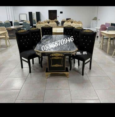 ders masaları: Qonaq otağı üçün, Yeni, Açılmayan, Dördbucaq masa, 6 stul — 4