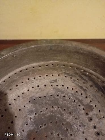 duyu: Qədimi Köhnə tip metal süzgəc/kolander - Material: qalaylı və ya — 3