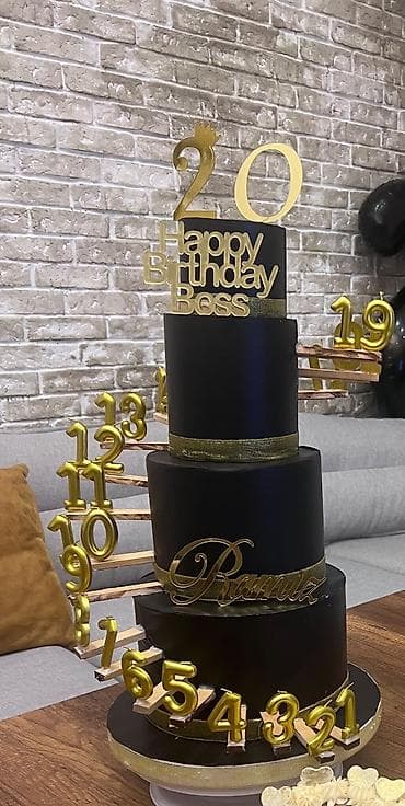 şirniyyatlar: Tematik Maket “20 yaş” tort dəsti - Üçmərtəbəli xüsusi dizayn tort — 1