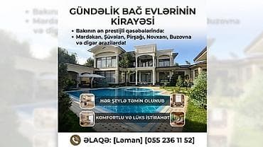 xaçmazda ev: Gündəlik bağ evlərinin kirayəsi – Bakının prestijli qəsəbələrində — 1
