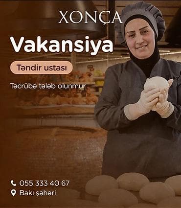 sumqayitda resdarana: Aşpaz tələb olunur, Təndirçi, Təcrübəsiz — 1