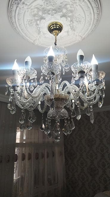 Çılçıraq, 10 və daha çox lampa, Xrustal