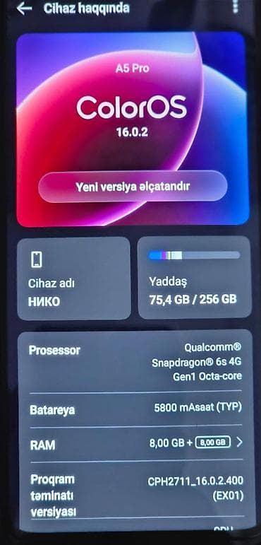 texno pova 5: Oppo A5 Pro, 256 GB, rəng - Qara — 3