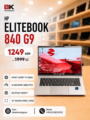 Yeni HP EliteBook, 14 ", Intel Core i7, 512 GB, Ödənişli çatdırılma, Rayonlara çatdırılma, Pulsuz çatdırılma