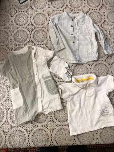 Cinslər və şalvarlar: Uşaq geyim dəsti - Uzunqol köynək: Açıq boz rəngdə, yumşaq nazik — 1