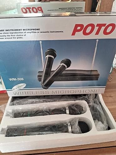 sur mikrafon: POTO WM-306 simsiz mikrofon sistemi Xüsusiyyətlər: - 2 ədəd handheld — 1