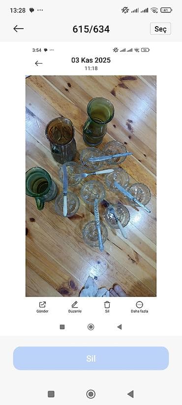 запчасти ауди 6: Şüşə mətbəx dəsti - 3 ədəd şüşə sürahi (yaşıl/çəhrayı tonlarında — 1