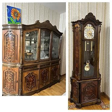 acar dəsti: Klassik dəst mebel - Dəst tərkibi: vitrinli-bufet və zəngli döşəmə — 1