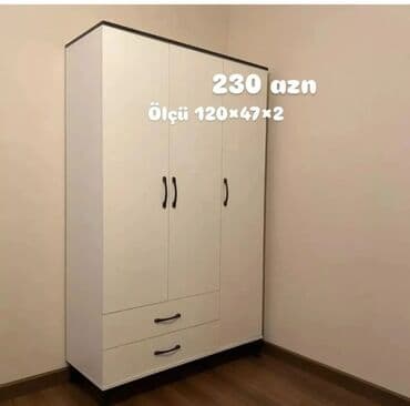 Yeni, Açılan, 3 qapılı Düz dolab, Qarderob, paltar dolabı, Azərbaycan