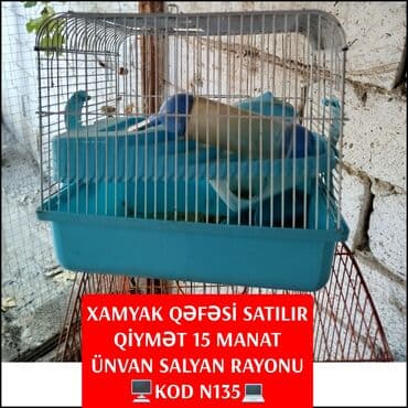 Gəmiricilər: Məhsul: Xamyak qəfəsi • Material: metal barmaqlıqlar və plastik — 1