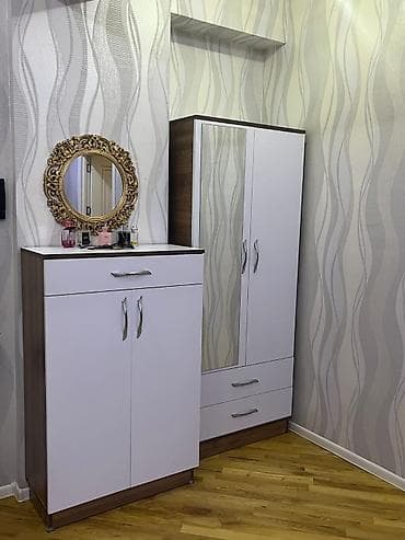 rr mebel: 3 qapılı, Güzgülü, Ağ, Taxta, Açılan, Düz dolab — 1