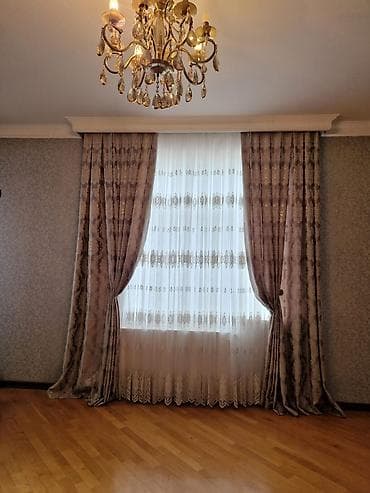 bra divar lampasi: Klassik üslubda dekorativ pərdə dəsti - Tərkib: 1 dəst ağır dekor — 4