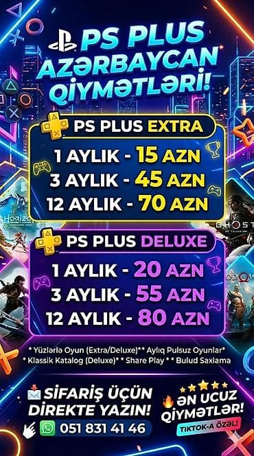 PS Plus abunəlikləri – Azərbaycan qiymətləri PS Plus Extra: - 1 aylıq