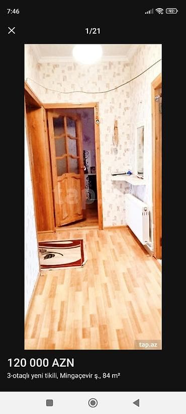 4 cu mikrorayon kiraye evler: Mingəçevir şəhərində 3 otaqlı yeni tikili mənzil – 84 m² 5 mərtəbəli — 3