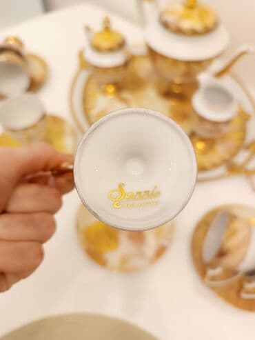 cay: Çay dəsti, rəng - Ağ, Keramika, 6 nəfərlik, İtaliya — 1