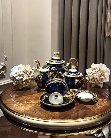 sud: Çay dəsti, rəng - Göy, Farfor — 1