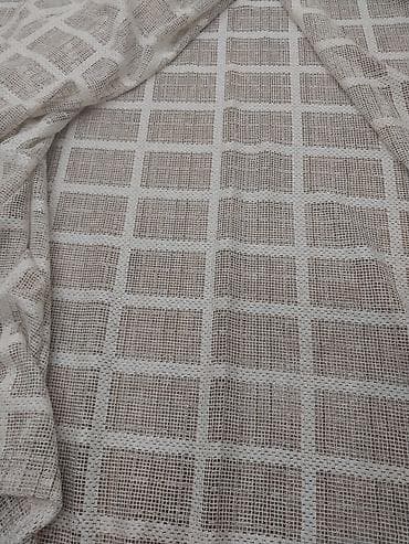 Şamlar: Tor şəffaf pərdə/parça – kətan, kvadrat naxışlı eni 3m =hün 2m yenidi — 2