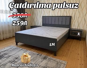 - İki tumba ilə komplekt yataq dəsti - Rəng: tünd boz (modern, minimal lalafo.az -da - İki tumba ilə komplekt yataq dəsti - Rəng: tünd boz (modern, minimal