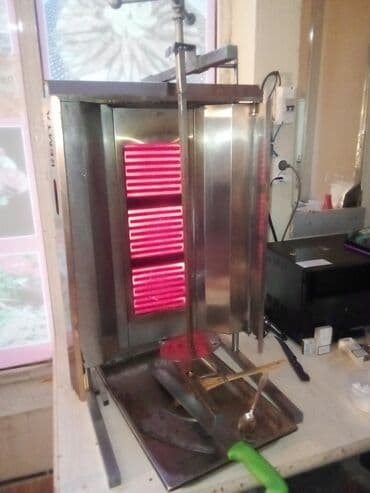 Elektrik dönər aparatı – paslanmayan poladdan, şaquli şiş və fırlanma