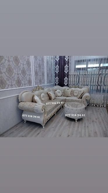 Klassik üslubda L formalı yumşaq mebel dəsti - Dəst: künc divan +