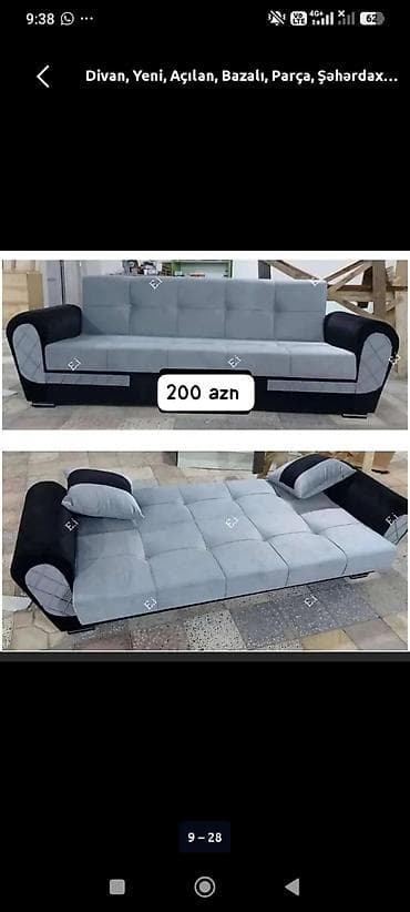 Divan 199 AZN Rəng seçimi var Açılan bazalı Ölçü 210 Materialı — 7