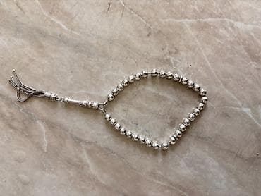 silver gumus: Gümüş rəngli təsbeh 18 qram - Material: metal ərintisi, parlaq gümüş — 2