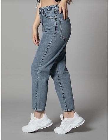 Джинсы: Qadın üçün yüksək bel, “mom fit” kəsimli cins şalvar.40 azn alınıb 25 — 3