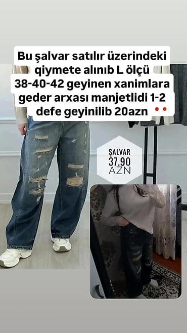 Şalvarlar: Çox az geyinilib yeni kimidir əynimə böyük oldugu üçün satılır — 1