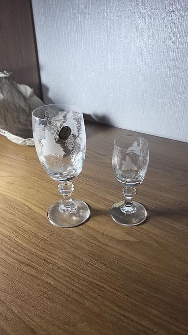 Qədəhlər, rəng - Ağ, Şüşə, 2 ədədli dəst, Çexiya