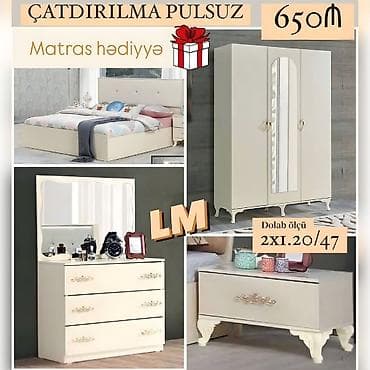 Yataq otagi dəsti Sifarişlə və yeni Qiymət: 650₼ Dəstə daxildir