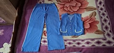 Dəstlər, kostyumlar: Mavi qadın iki hissəli dəst: - Parça: yüngül, nəfəsalan trikotaj/penyə — 1