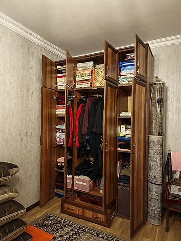 dolab 4 qapılı: İşlənmiş, 4 qapılı, Siyirməli, Qəhvəyi, Taxta, Açılan, Düz dolab — 5