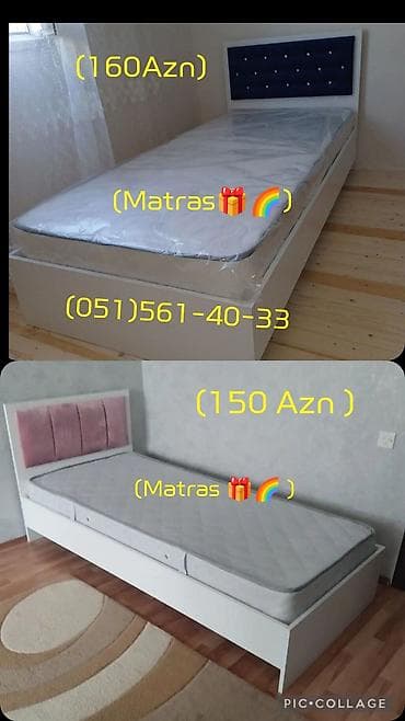 Yeni, Təknəfərlik çarpayı, Bazasız, Matras ilə, Siyirməsiz, Rusiya