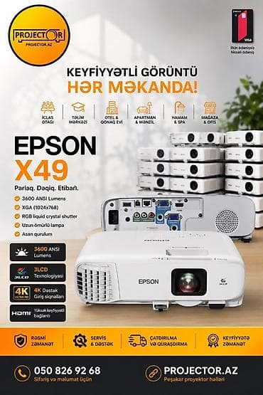 video ceken: İşlənmiş Portativ Proyektor Epson, Ödənişli çatdırılma — 2